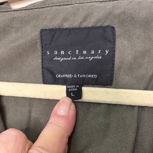 Anthropologie SANCTUARY Field Jacket Olive Green Fatigue Tencel L - Picture 3 of 9